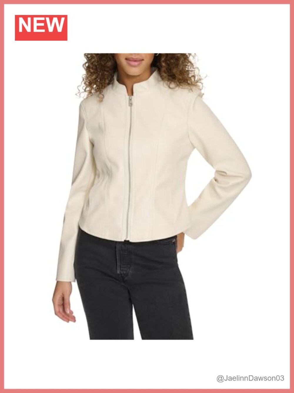 Faux Leather Cut Racer Jacket Lightweight Zip Moto